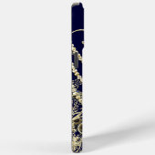 Goud Navy Zwart Blauw Opulence Peacock Swirl Case-Mate iPhone Case (Achterkant / Rechts)