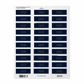 Goud & Navyblauw Elegant Retouradreslabel Etiket (Full Sheet)