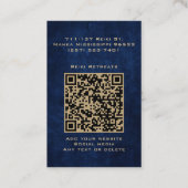 Goud & Navyblauw Klasseerlijk Elegante Yoga Reiki  Visitekaartje (Achterkant)