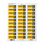 Goud & Navyblauwe Afstudeer Retouradreslabels Etiket (Full Sheet)