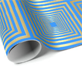Goud neon blauw luxe Wrapping Paper Cadeaupapier (Rol Hoek)