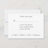 Goud, Nep Satijnen Lint, Elegant, Op Maat, Reactie RSVP Kaartje (Achterkant)