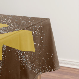 Goud "NIET VANDAAG!" met Silver Glitter op Brown | Tafelkleed