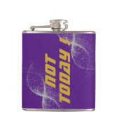 Goud "NIET VANDAAG!" met Silver Glitter op Paarse  Heupfles (Voorkant)