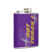 Goud "NIET VANDAAG!" met Silver Glitter op Paarse  Heupfles (Rechts)