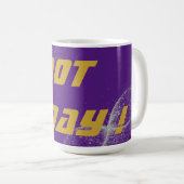 Goud "NIET VANDAAG!" met Silver Glitter op Paarse  Koffiemok (Voorkant rechts)