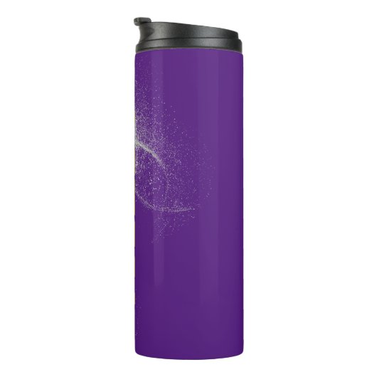 Goud "NIET VANDAAG!" met Silver Glitter op Paarse Thermosbeker (Geroteerd rechts)