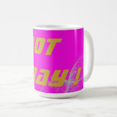 Goud "NIET VANDAAG!" met Silver Glitter op Pink | Koffiemok (Voorkant rechts)