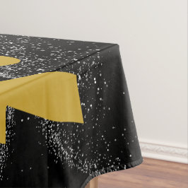 Goud "NIET VANDAAG!" met Silver Glitter op zwart | Tafelkleed