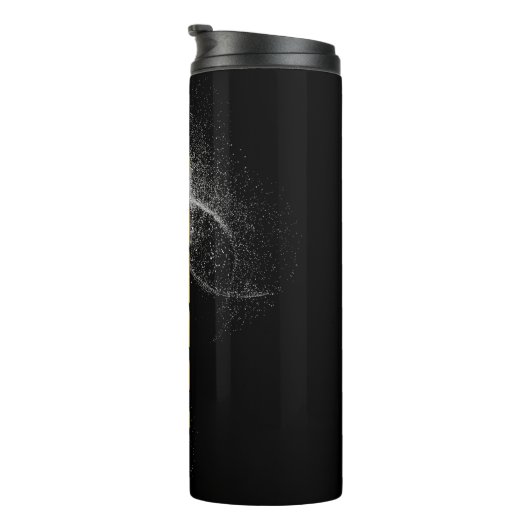 Goud "NIET VANDAAG!" met Silver Glitter op zwart | Thermosbeker (Geroteerd rechts)