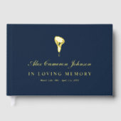 Goud noemt Lily Navy blauw in liefdevolle herinner Gastenboek (Voorkant)