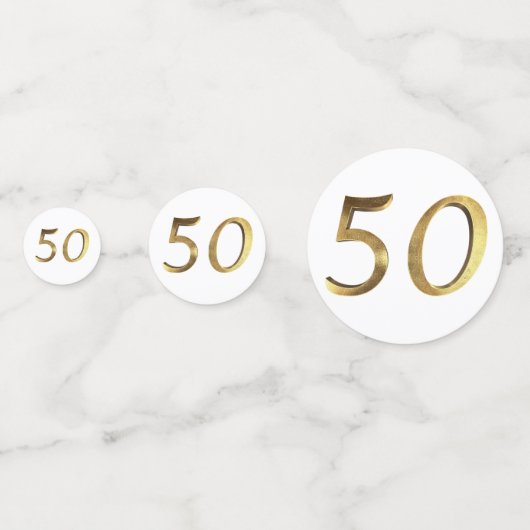 Goud nummer 50 Gouden bruiloft 50e verjaardagsfees Confetti (Voorkanten)