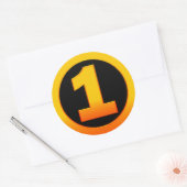 Goud nummer één ronde sticker (Envelop)