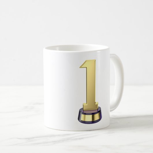 Goud nummer één trofee koffiemok (Voorkant rechts)