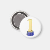 Goud nummer één trofee magneet (Voorkant / Achterkant)