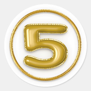 Goud nummer vijf Sticker