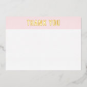 Goud of zilver echte folie roze wit dank u de kaar uitnodiging (Voorkant)