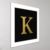 Goud of Zilver Initiaal Letter | Zwart Folie Afdrukken (Laagn)