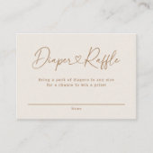 Goud Oh Baby hart kalligrafie luier loterij Informatiekaartje (Voorkant)