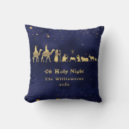 Goud Oh Heilige Nacht Aangepaste Kerst Kussen