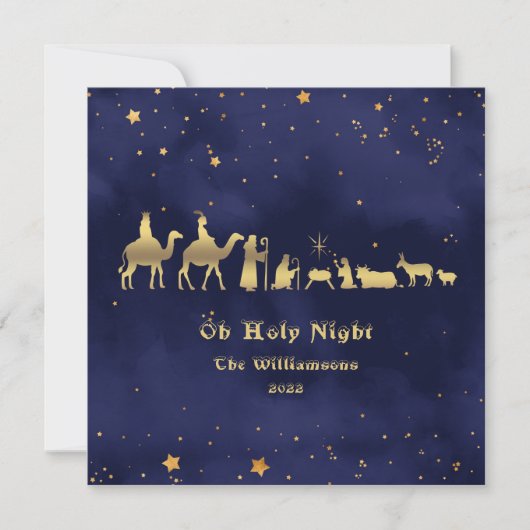 Goud Oh Heilige Nacht Kerstdag Gepersonaliseerd (Voorkant)
