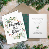 Goud-oliefabriek | Nieuwjaar Rode Berry Feestdagen Kaart