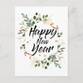 Goud-oliefabriek | Nieuwjaar Rode Berry Feestdagenkaart (Voorkant)