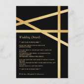 Goud oliefolie-effect Geometrische stijl Weddensch Informatiekaartje (Voorkant)