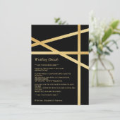 Goud oliefolie-effect Geometrische stijl Weddensch Informatiekaartje (Staand voorkant)