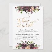 Goud om donkerrode Bourgondische bloemen te hebben Kaart (Voorkant)