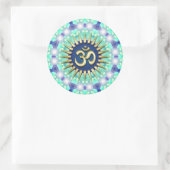 Goud OM Groen Blauw Mandala Meditatie Yoga Sticker (Tas)