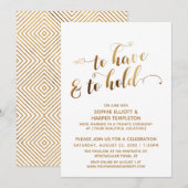 Goud om na de bruiloft te hebben en te houden kaart (Voorkant / Achterkant)