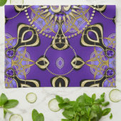 Goud OM Paarsste New age Goa Skies Theedoek (Gevouwen)