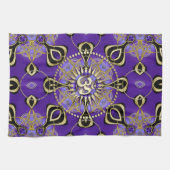 Goud OM Paarsste New age Goa Skies Theedoek (Horizontaal)