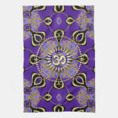 Goud OM Paarsste New age Goa Skies Theedoek (Verticaal)