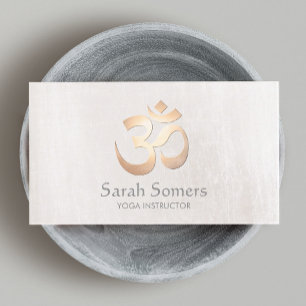 Goud Om Symbool Yoga en Meditatie Leraar Visitekaartje