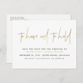 Goud om te hebben en om de datum op te slaan aankondigingskaart (Voorkant / Achterkant)