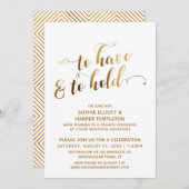 Goud Om Te Hebben en Te Houden Bruiloft na Viering Kaart (Voorkant / Achterkant)