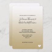 Goud Ombre hart bruiloft Kaart (Voorkant / Achterkant)