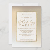 Goud ombre metal-sneeuw wintervakantie kaart (Voorkant)