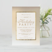 Goud ombre metal-sneeuw wintervakantie kaart (Staand voorkant)