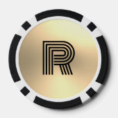 Goud Ombre Monogram Poker Chips (Achterkant)