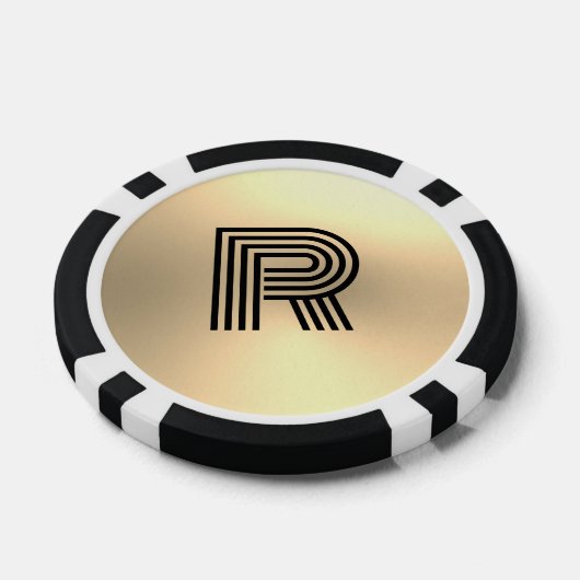 Goud Ombre Monogram Poker Chips (Enkel)