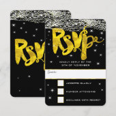 Goud Onder de Sterren Bruiloft RSVP (Voorkant / Achterkant)