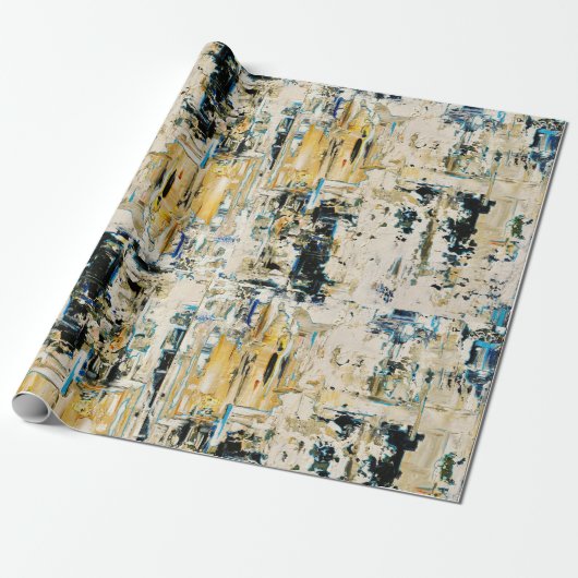 Goud onder grindwappapier cadeaupapier (Uitgerold)