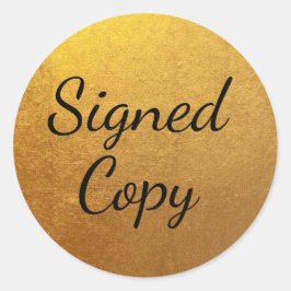 Goud ondertekende kopie ronde sticker