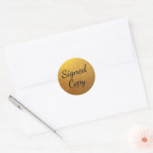 Goud ondertekende kopie ronde sticker (Envelop)