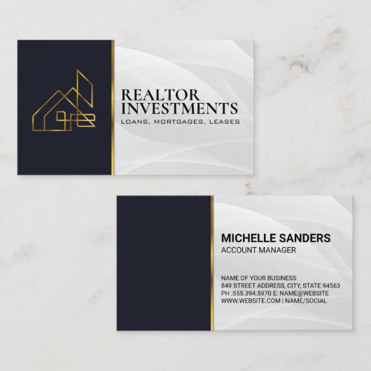 Goud onroerend goed | Eigen vermogen Visitekaartje (Voorkant / Achterkant)