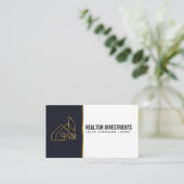 Goud Onroerend Goed Logo Visitekaartje (Staand voorkant)