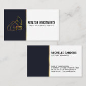 Goud Onroerend Goed Logo Visitekaartje (Voorkant / Achterkant)